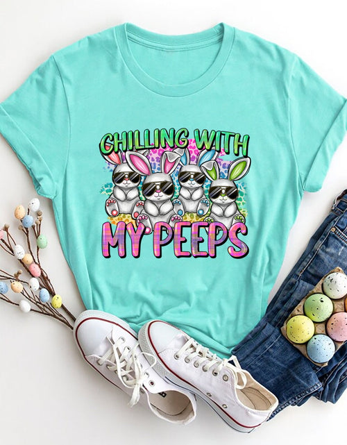 Load image into Gallery viewer, CHILLING WITH MY PEEPS Round Neck T-Shirt
