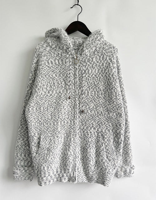 Load image into Gallery viewer, Zip Up Drawstring Long Sleeve Hooded Sweater
