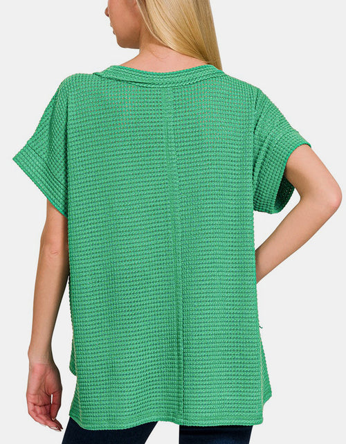 Load image into Gallery viewer, Zenana Waffle Exposed-Seam Short Sleeve T-Shirt
