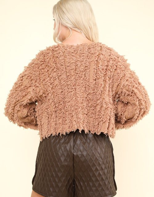 Load image into Gallery viewer, VERY J Shaggy Yarn Knit Zip Up Jacket

