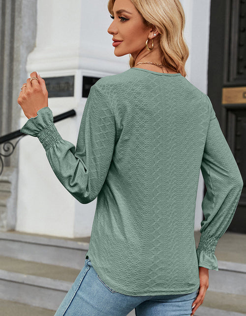 Load image into Gallery viewer, V-Neck Flounce Sleeve T-Shirt
