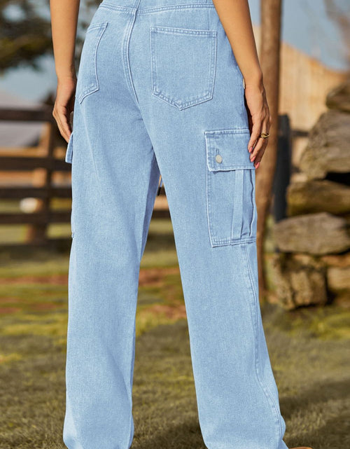 Load image into Gallery viewer, Loose Fit Drawstring Jeans with Pocket
