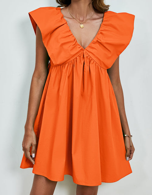 Load image into Gallery viewer, V-Neck Cap Sleeve Mini Dress
