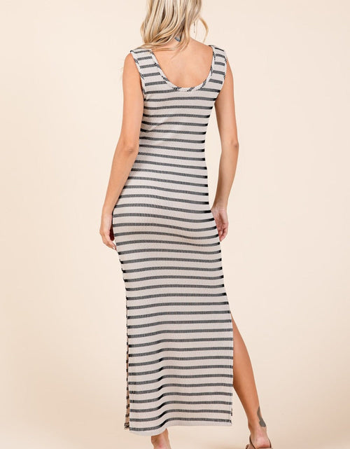 Load image into Gallery viewer, Mittoshop Striped Scoop Neck Sleeveless Maxi Dress
