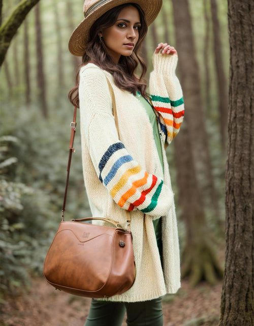 Load image into Gallery viewer, Striped Open Front Long Sleeve Cardigan
