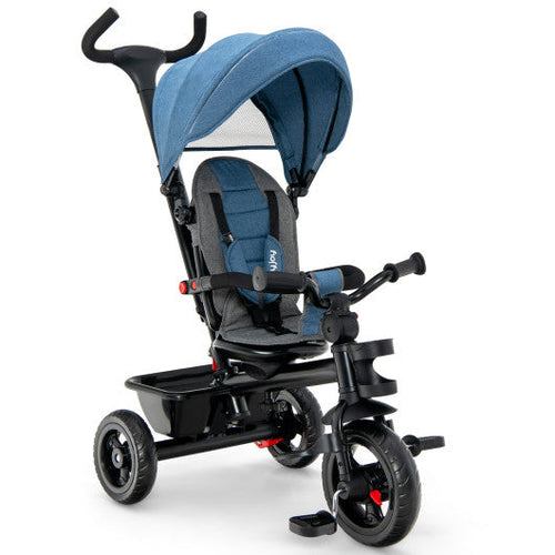 Load image into Gallery viewer, 4-in-1 Baby Tricycle Toddler Trike with Convertible Seat-Blue
