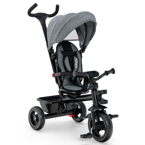 Load image into Gallery viewer, 4-in-1 Baby Tricycle Toddler Trike with Convertible Seat-Gray
