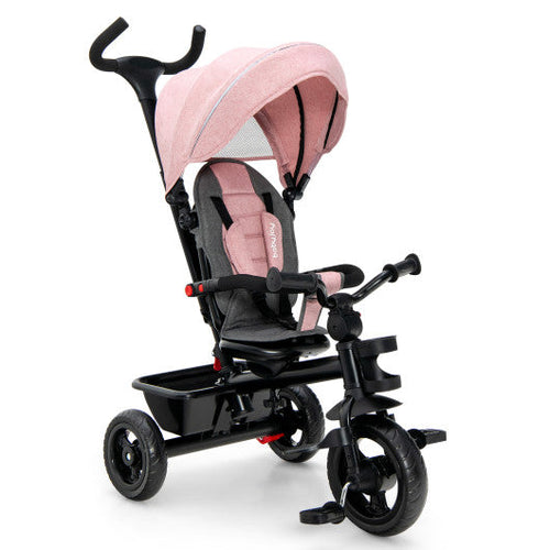 Load image into Gallery viewer, 4-in-1 Baby Tricycle Toddler Trike with Convertible Seat-Pink
