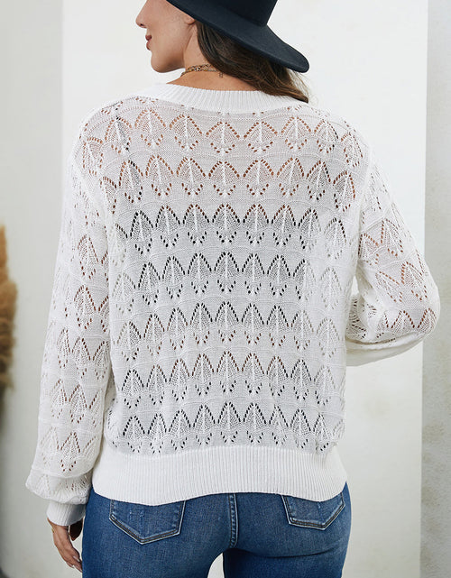 Load image into Gallery viewer, Openwork V-Neck Cardigan
