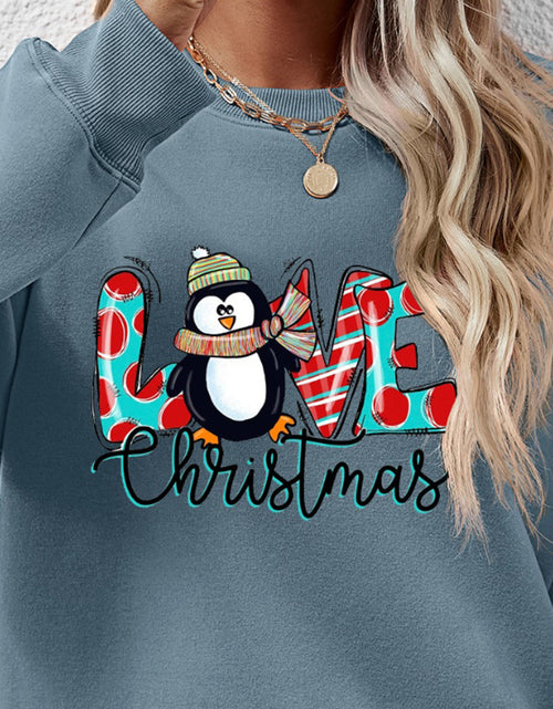 Load image into Gallery viewer, LIVE CHRISTMAS Drop Shoulder Round Neck Sweatshirt
