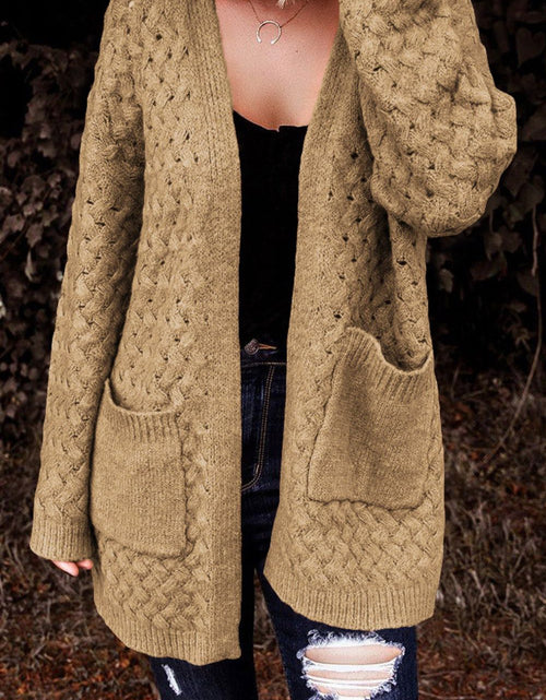 Load image into Gallery viewer, Open Front Dropped Shoulder Cardigan with Pockets
