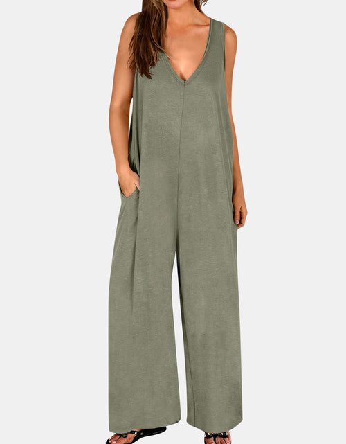 Load image into Gallery viewer, Full Size V-Neck Wide Strap Jumpsuit
