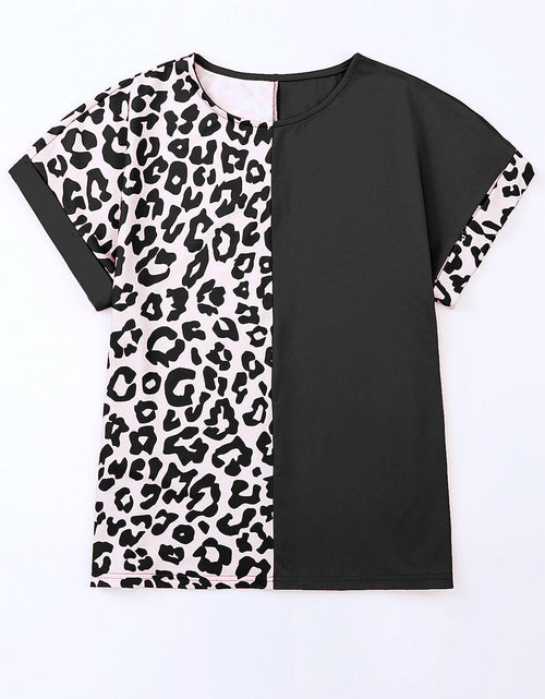 Load image into Gallery viewer, Plus Size Leopard Round Neck T-Shirt
