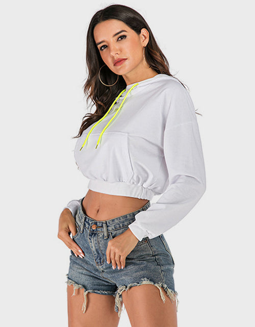 Load image into Gallery viewer, Perfee Drawstring Letter Long Sleeve Hoodie
