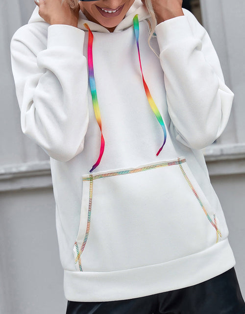 Load image into Gallery viewer, Ivy Lane Contrast Stitching Drawstring Raglan Sleeve Hoodie
