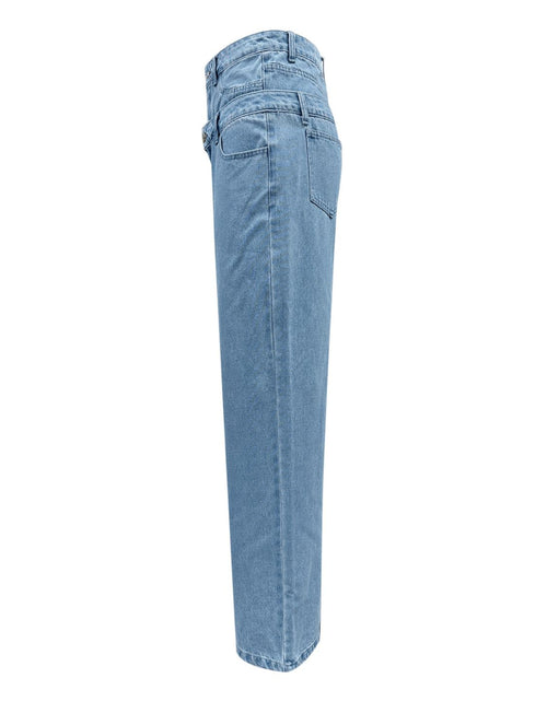 Load image into Gallery viewer, Faux Layered High Waist Jeans

