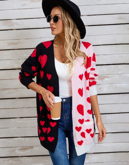 Load image into Gallery viewer, Angel Wings Heart Open Front Long Sleeve Cardigan

