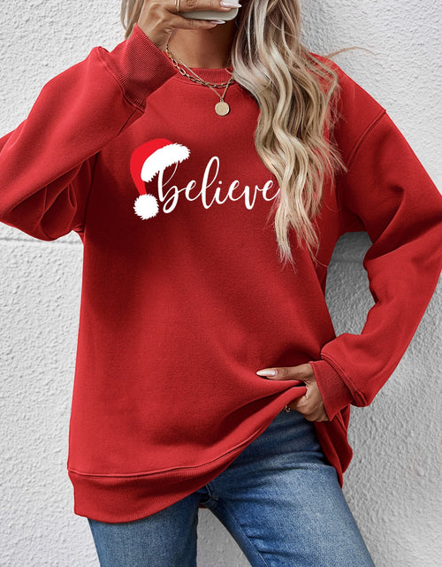 Load image into Gallery viewer, BELIEVE Graphic Long Sleeve Sweatshirt
