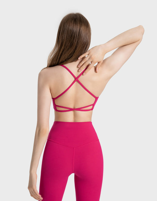 Load image into Gallery viewer, Millennia Crisscross Back Scoop Neck Active Cami with Detachable Chest Pads
