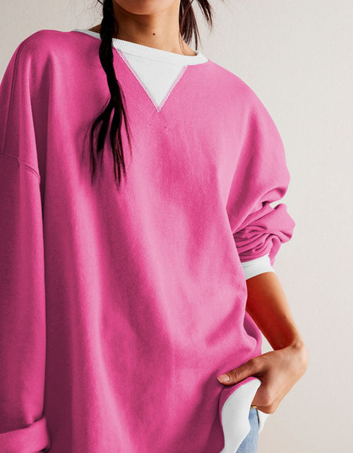 Load image into Gallery viewer, Mandy Contrast Trim Round Neck Long Sleeve Sweatshirt
