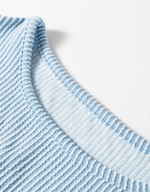 Load image into Gallery viewer, Frill Texture Round Neck Long Sleeve Sweatshirt
