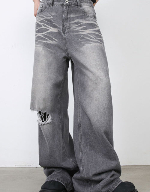 Load image into Gallery viewer, Men's Distressed Wide Leg Jeans
