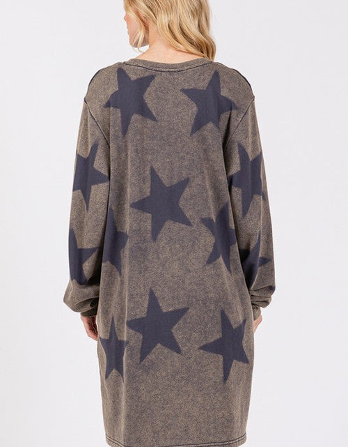 Load image into Gallery viewer, SAGE + FIG Washed Star Print Round Neck Dress

