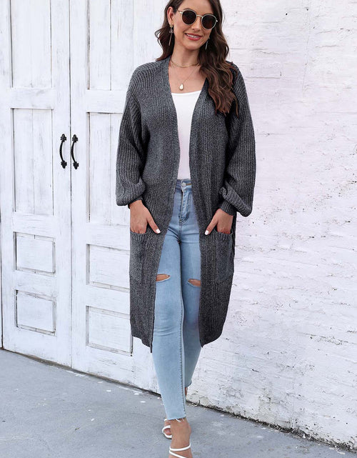 Load image into Gallery viewer, Open Front Longline Cardigan with Pockets
