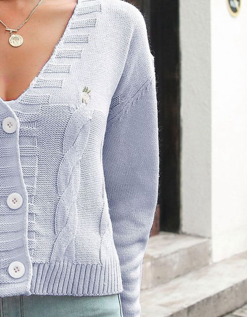 Load image into Gallery viewer, Cable-Knit Button Down Cardigan
