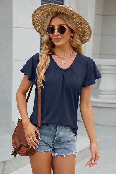 Load image into Gallery viewer, V-Neck Short Sleeve T-Shirt
