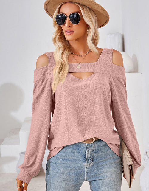 Load image into Gallery viewer, Cutout Square Neck Cold Shoulder T-Shirt
