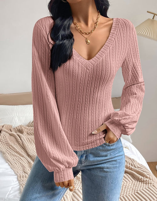 Load image into Gallery viewer, Honey V-Neck Long Sleeve T-Shirt
