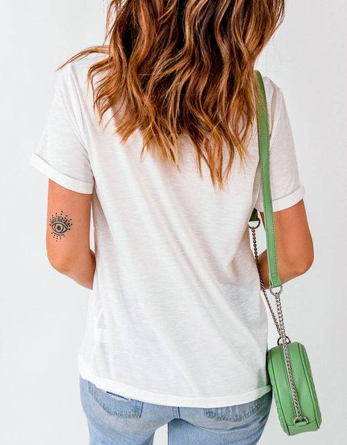 Load image into Gallery viewer, Letter Graphic Round Neck Short Sleeve T-Shirt
