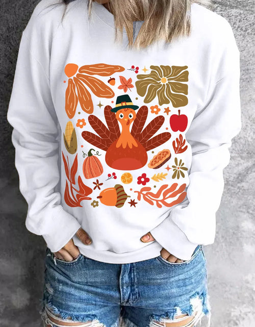 Load image into Gallery viewer, Graphic Round Neck Long Sleeve Sweatshirt
