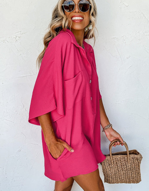 Load image into Gallery viewer, Half Button Collared Neck Romper
