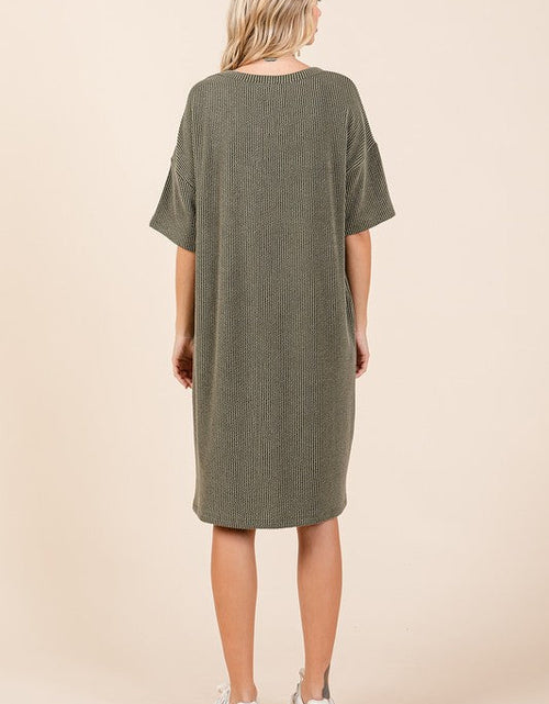 Load image into Gallery viewer, Mittoshop Urban Rib Knit Short Sleeve Tee Dress
