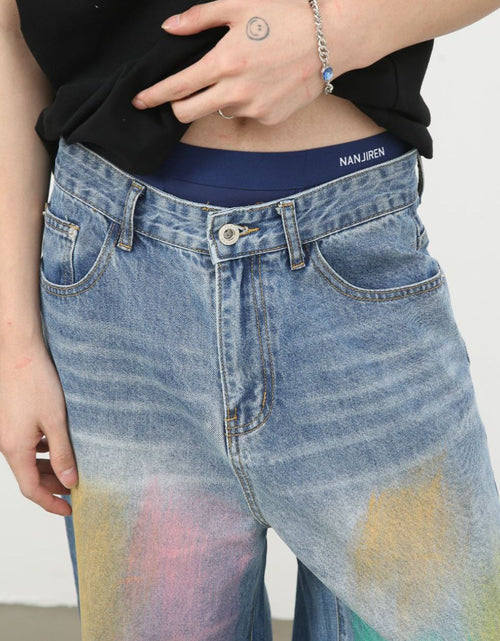Load image into Gallery viewer, Men's Contrast Wide Leg Jeans
