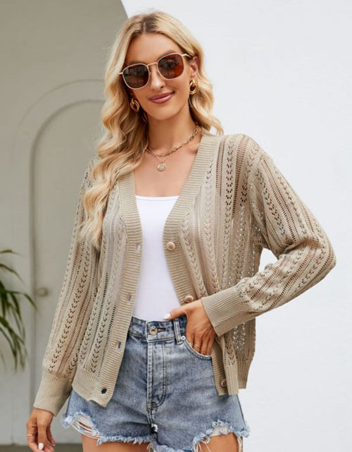 Load image into Gallery viewer, Button Down Ribbed Trim Cardigan
