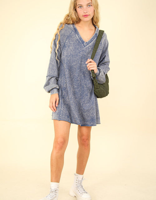 Load image into Gallery viewer, VERY J Mineral Washed Oversized A-Line Mini Dress
