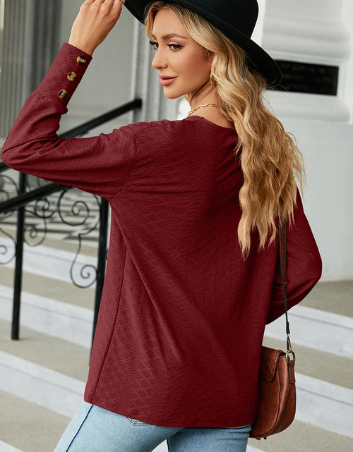 Load image into Gallery viewer, V-Neck Lantern Sleeve T-Shirt
