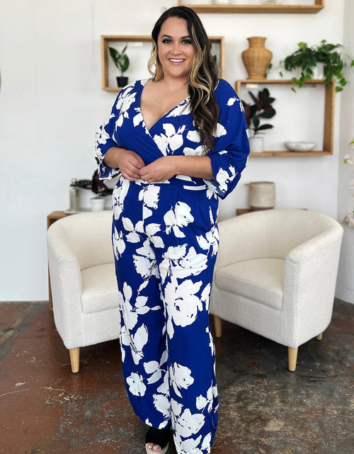 Load image into Gallery viewer, Double Take Full Size Printed Tie Back Wide Leg Jumpsuit
