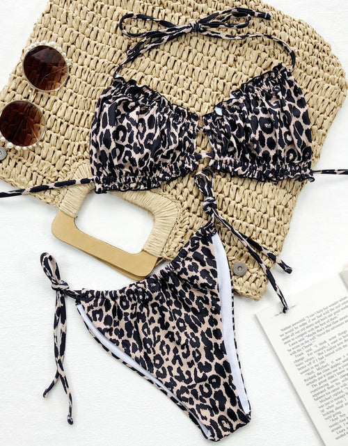 Load image into Gallery viewer, Frill Trill Halter Neck Bikini Set
