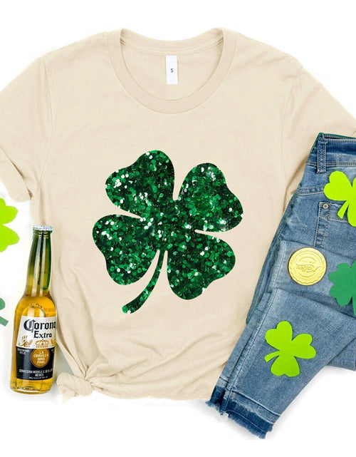 Load image into Gallery viewer, Lucky Clover Round Neck T-Shirt
