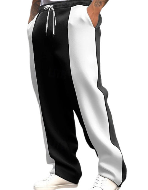 Load image into Gallery viewer, Men's Full Size Drawstring Contrast Pants Plus Size
