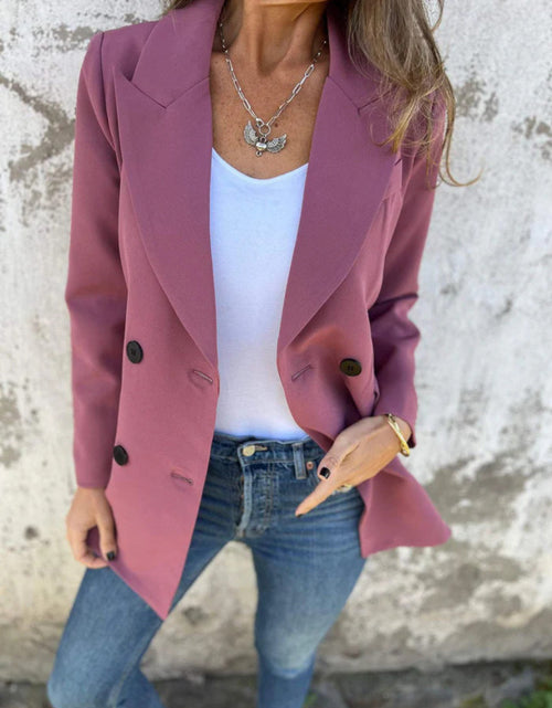 Load image into Gallery viewer, Full Size Collared Neck Long Sleeve Blazer
