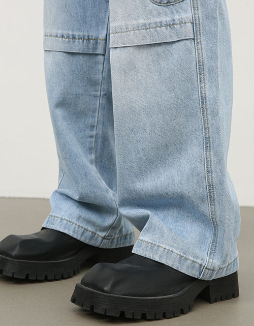 Load image into Gallery viewer, Men's Mid Rise Jeans with Cargo Pockets
