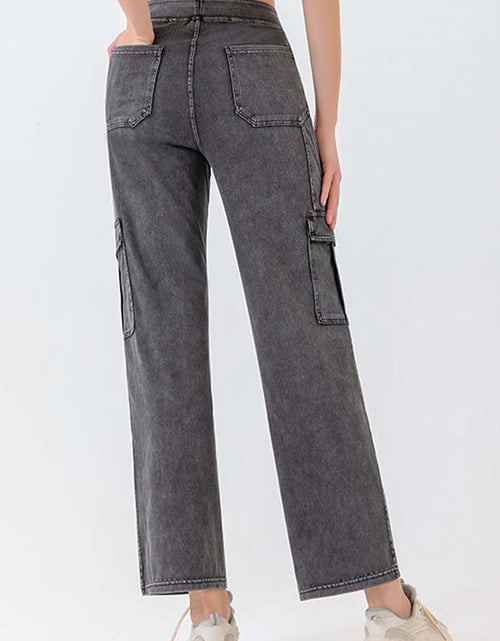 Load image into Gallery viewer, Buttoned Pocketed Long Jeans
