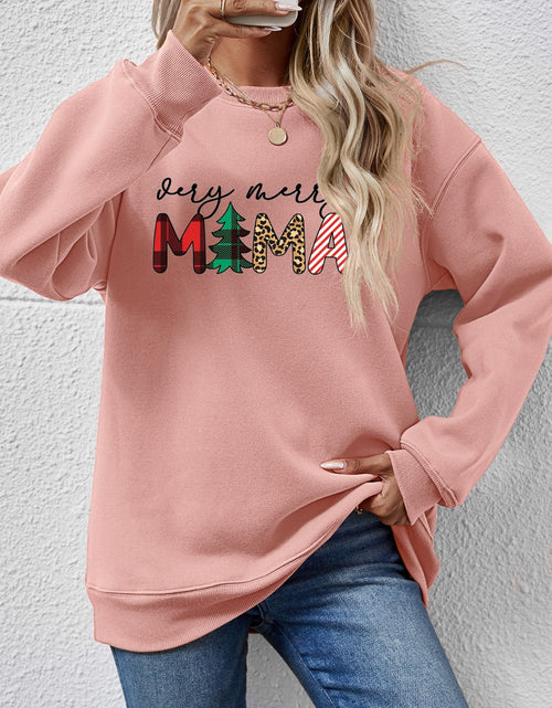 Load image into Gallery viewer, Letter Graphic Round Neck Long Sleeve Sweatshirt
