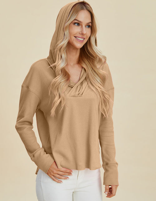 Load image into Gallery viewer, Double Take Full Size High-Low Dropped Shoulder Long Sleeve Hoodie
