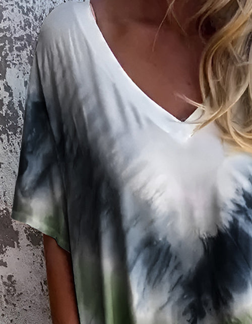 Load image into Gallery viewer, Full Size Pocketed Tie-Dye Short Sleeve Dress
